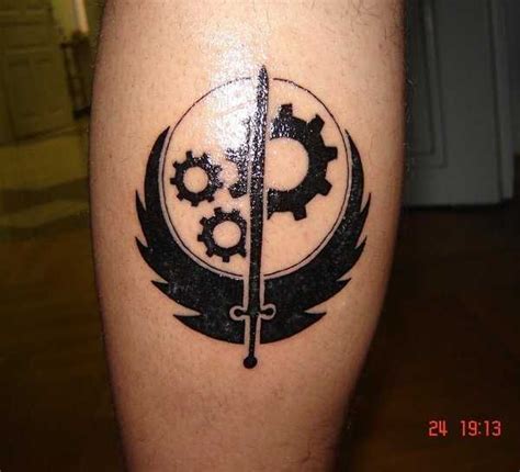 fallout brotherhood of steel tattoo|fallout tattoo designs.